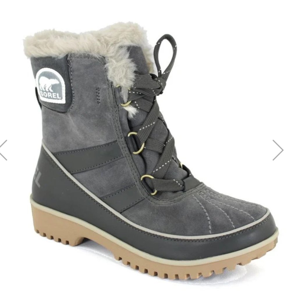 SOREL Tivoli II Quarry Grey Gray WATERPROOF Short BOOTS Women's 9.5 Fur Lined